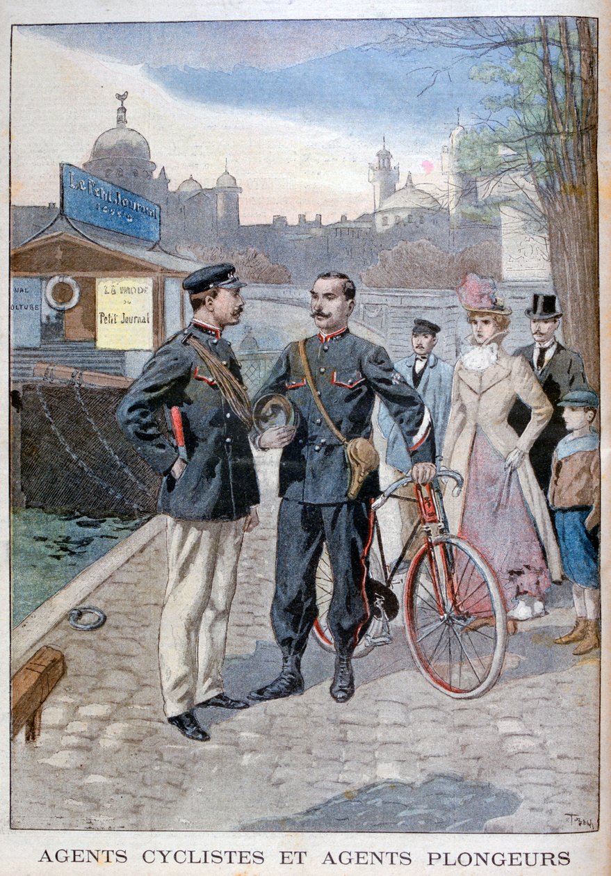 En cykel- og vandpolitibetjent, Paris, 1900 af Oswaldo Tofani