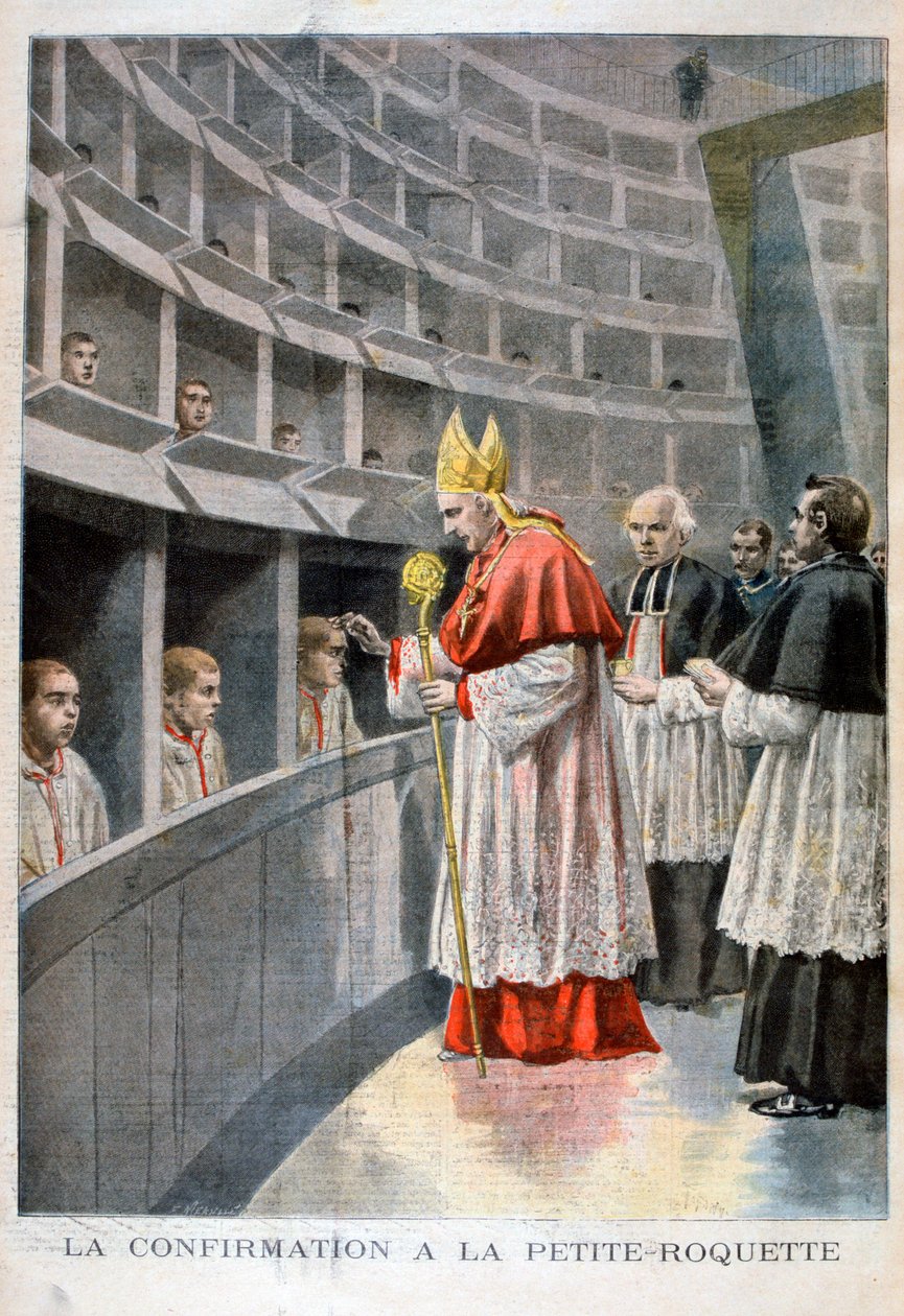 Konfirmation i fængslet de petite roquette for børn, Paris, 1896 af Oswaldo Tofani