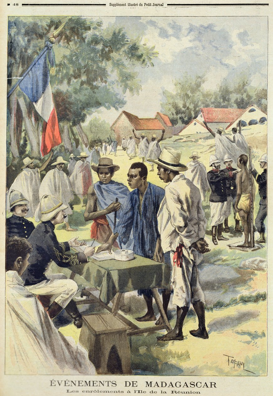 At hverve indfødte på øen La Reunion, fra Le Petit Journal, 10. februar 1895 af Oswaldo Tofani