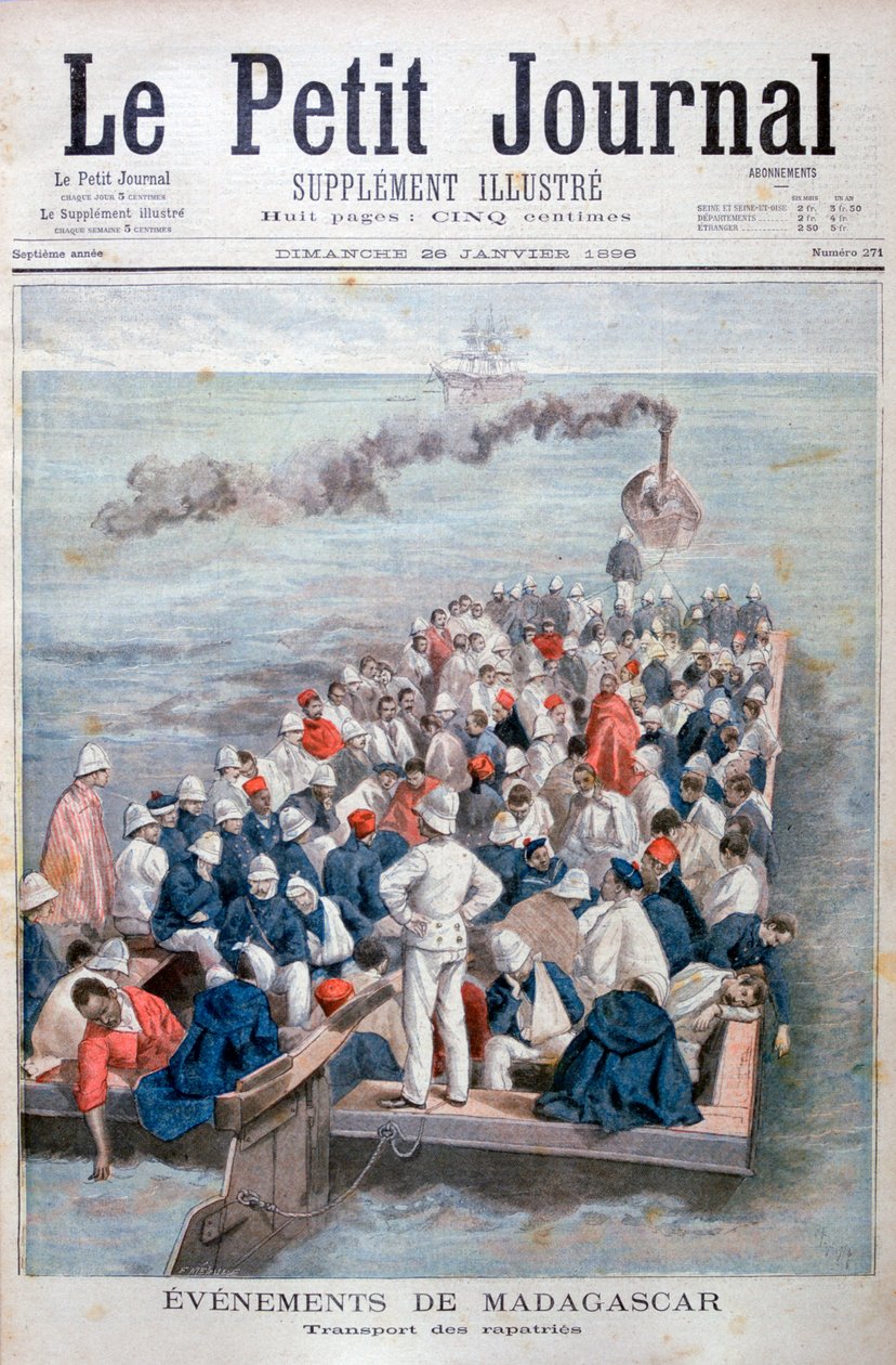 Begivenheder i Madagaskar: Repatrieringen af franske tropper, 1896 af Oswaldo Tofani