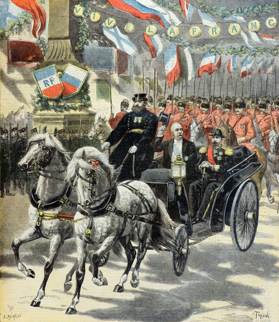 Felix Faures officielle besøg i Sankt Petersborg for at fejre den fransk-russiske alliance af Oswaldo Tofani