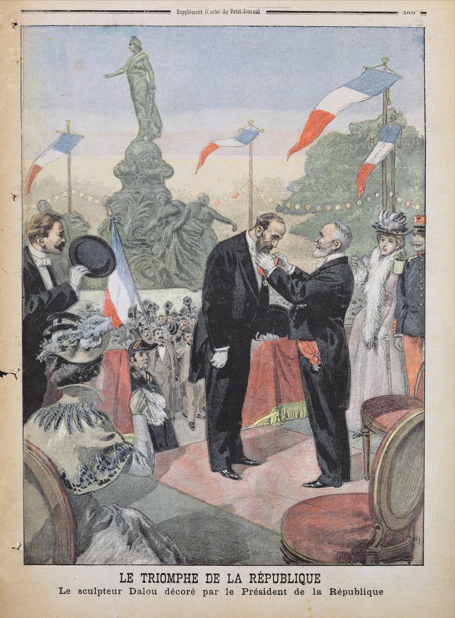 Jules Dalou (1838-1902) modtager æreslegionsmedaljen af Emile Loubet (1838-1929) fra "Le Petit Journal", 4. december 1899 af Oswaldo Tofani