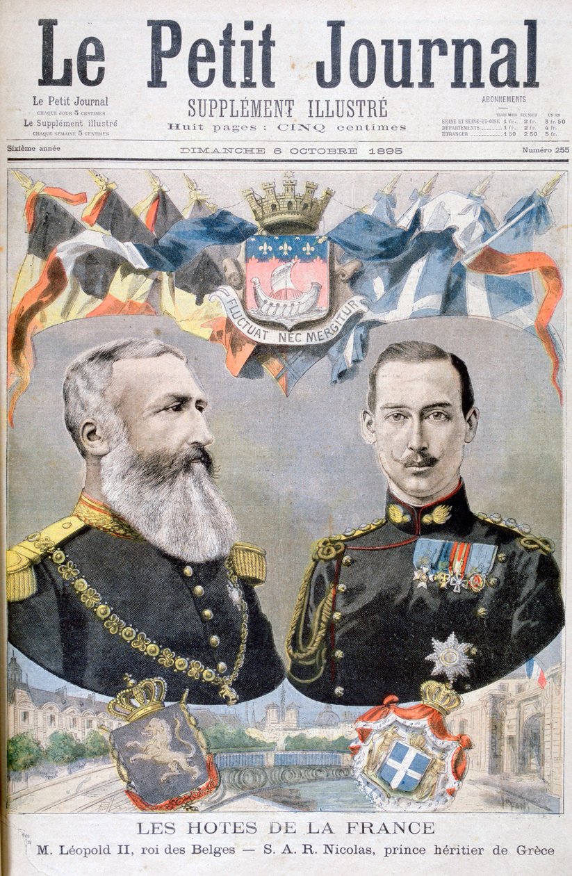 Kong Leopold II af Belgien og Prins Nicholas af Grækenland og Danmark, 1895. af Oswaldo Tofani