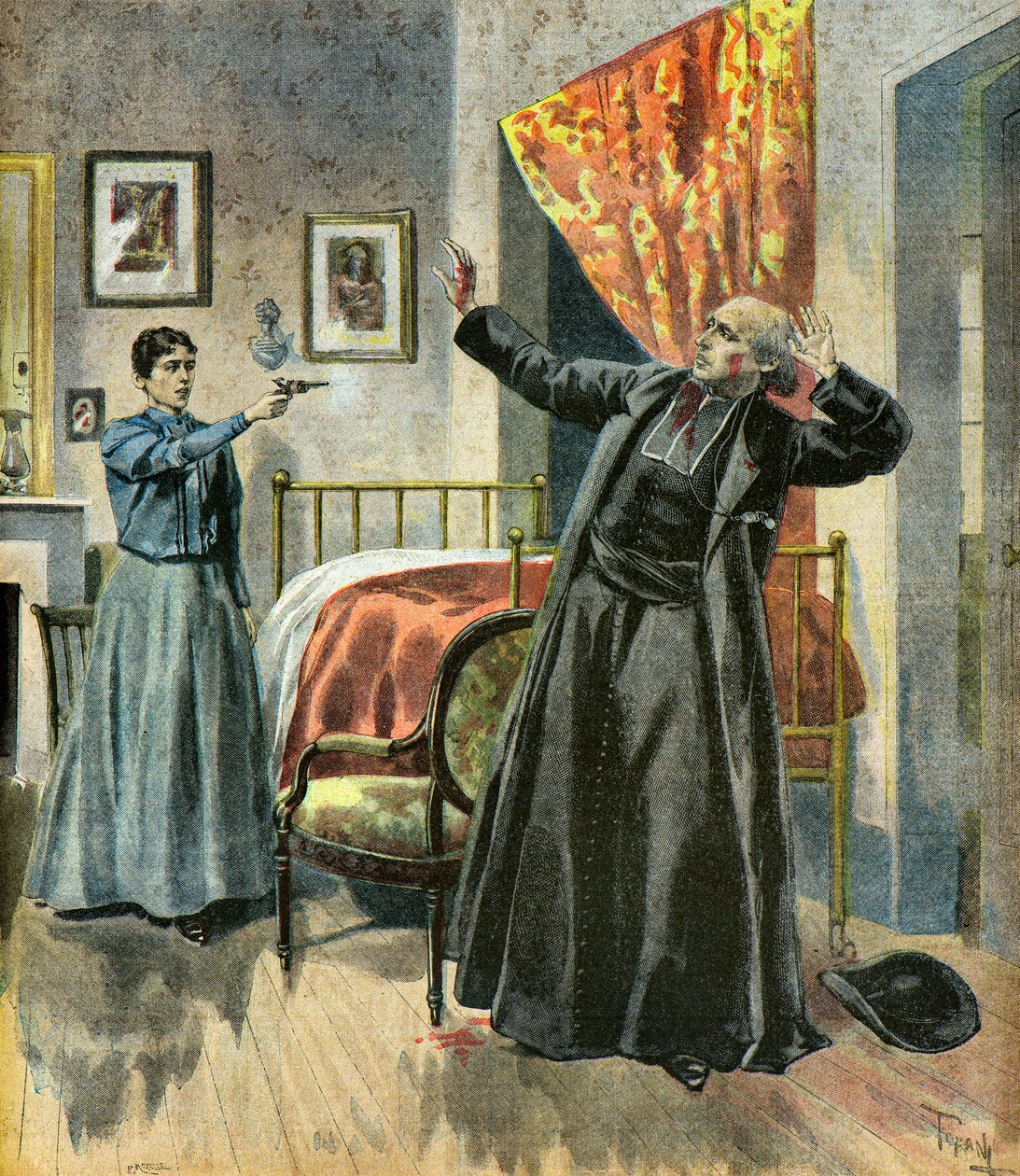 Mordet på abbé Paul De Broglie, 1895 (Illustration) af Oswaldo Tofani