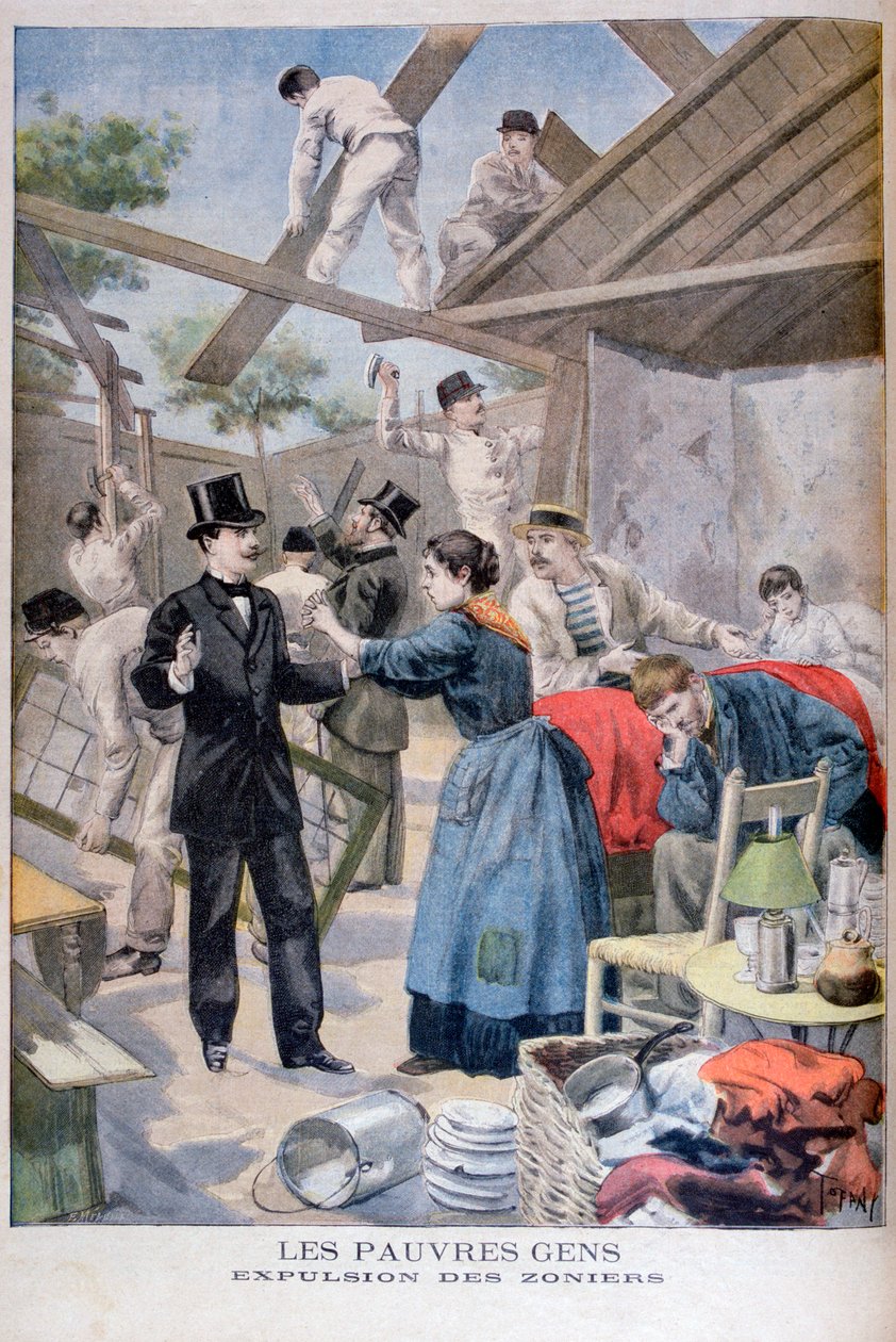 De fattiges fordrivelse fra slummen, 1895 af Oswaldo Tofani