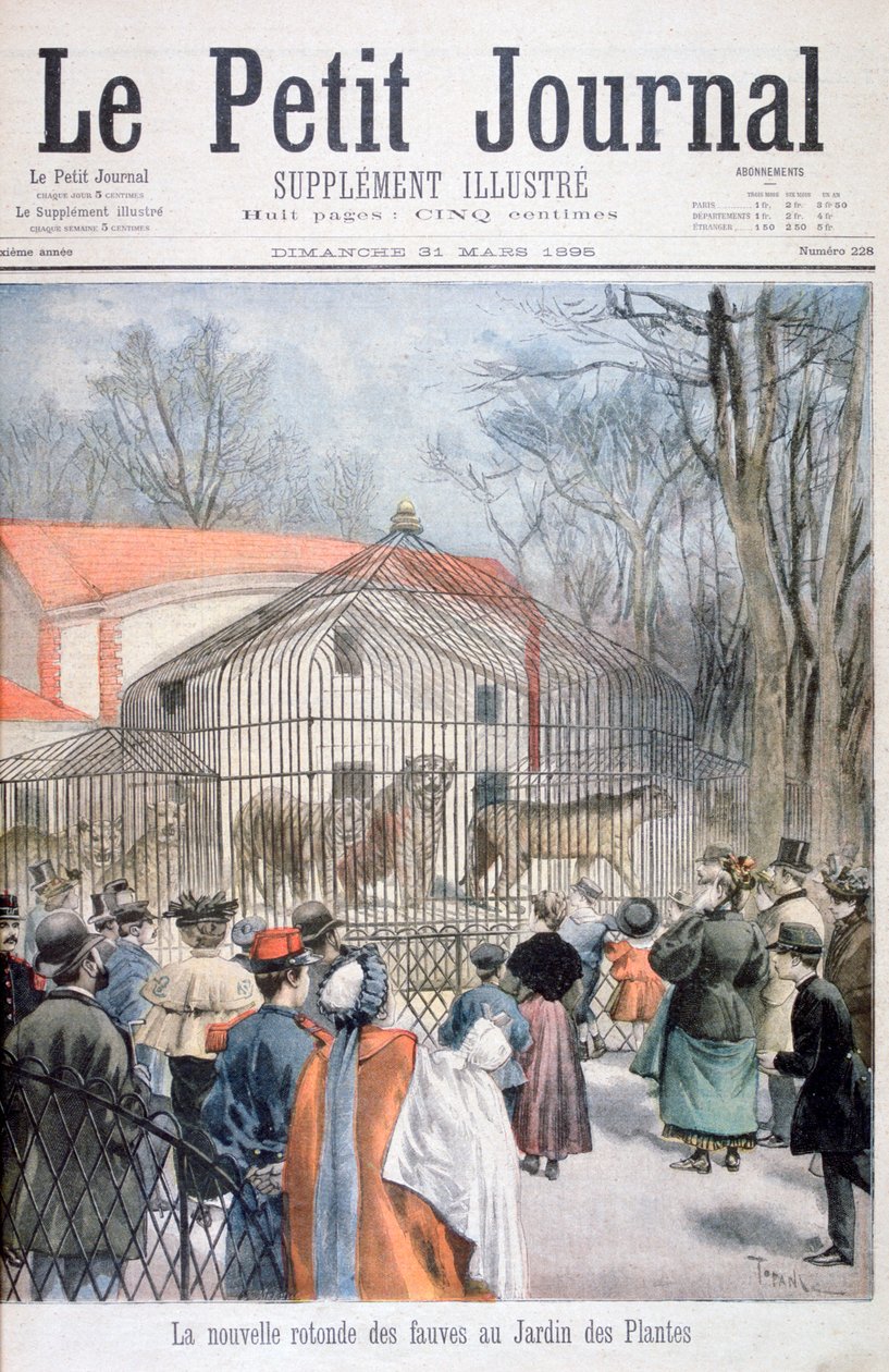 Det nye vildkattehus ved Jardin des Plantes, Paris, 1895 af Oswaldo Tofani