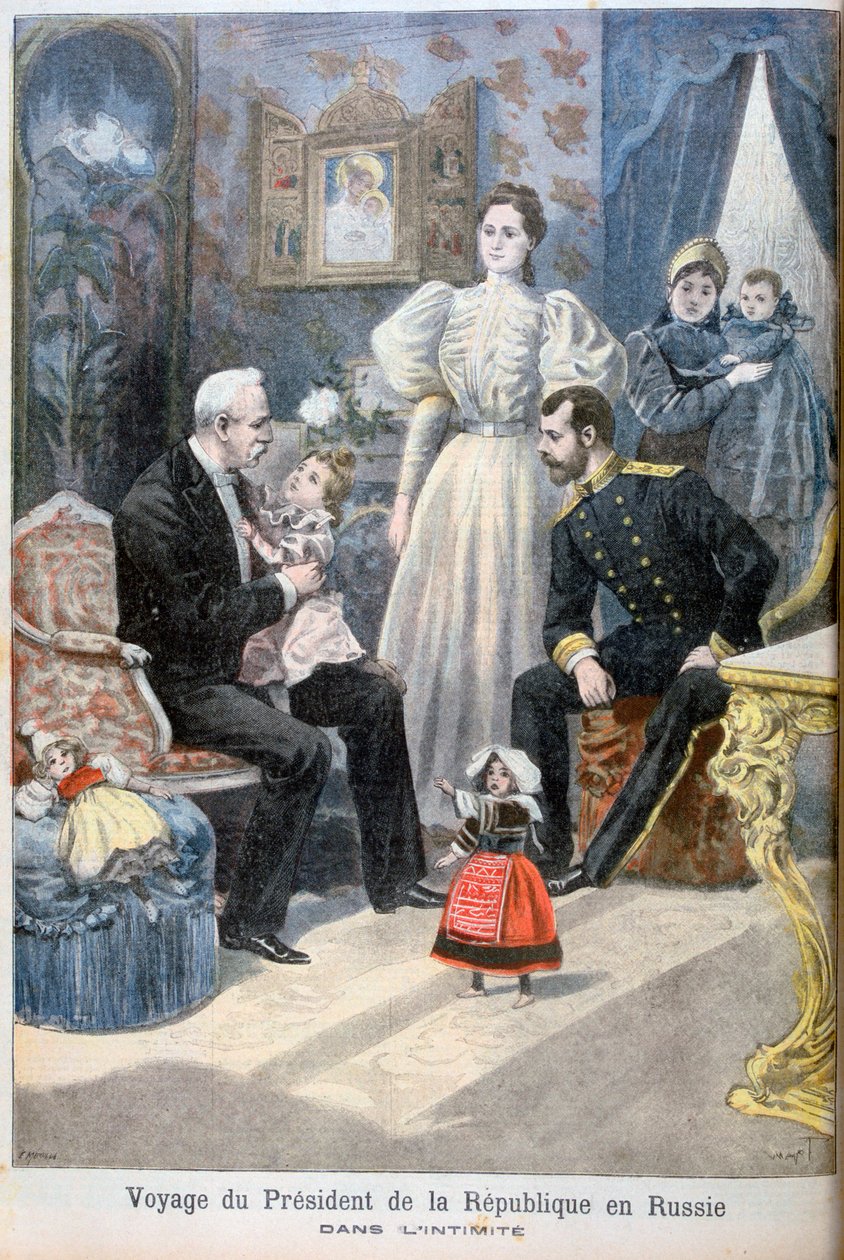 Zar Nicholas II af Rusland og Felix Faure, præsident for Den Franske Republik, 1897 af Oswaldo Tofani