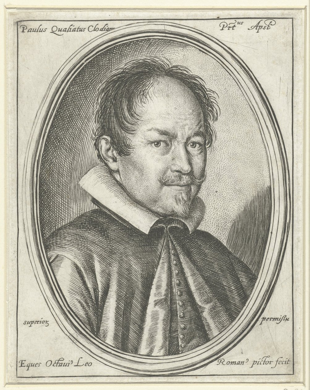 Portræt af komponisten Paolo Quagliati ca. 1555-1628, 1623 af Ottavio Maria Leoni
