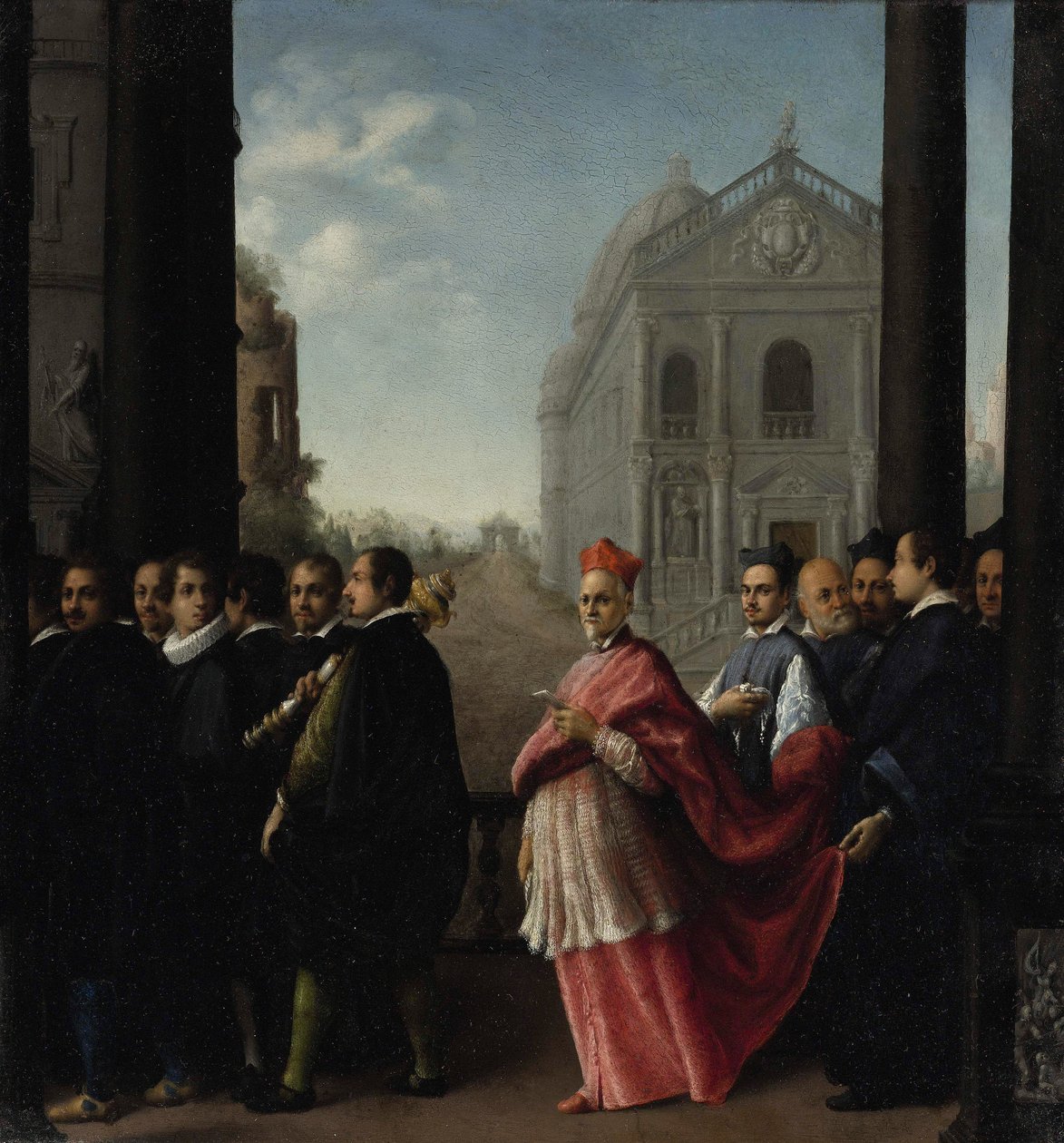 En kardinalprocession, 1621. af Ottavio Mario Leoni