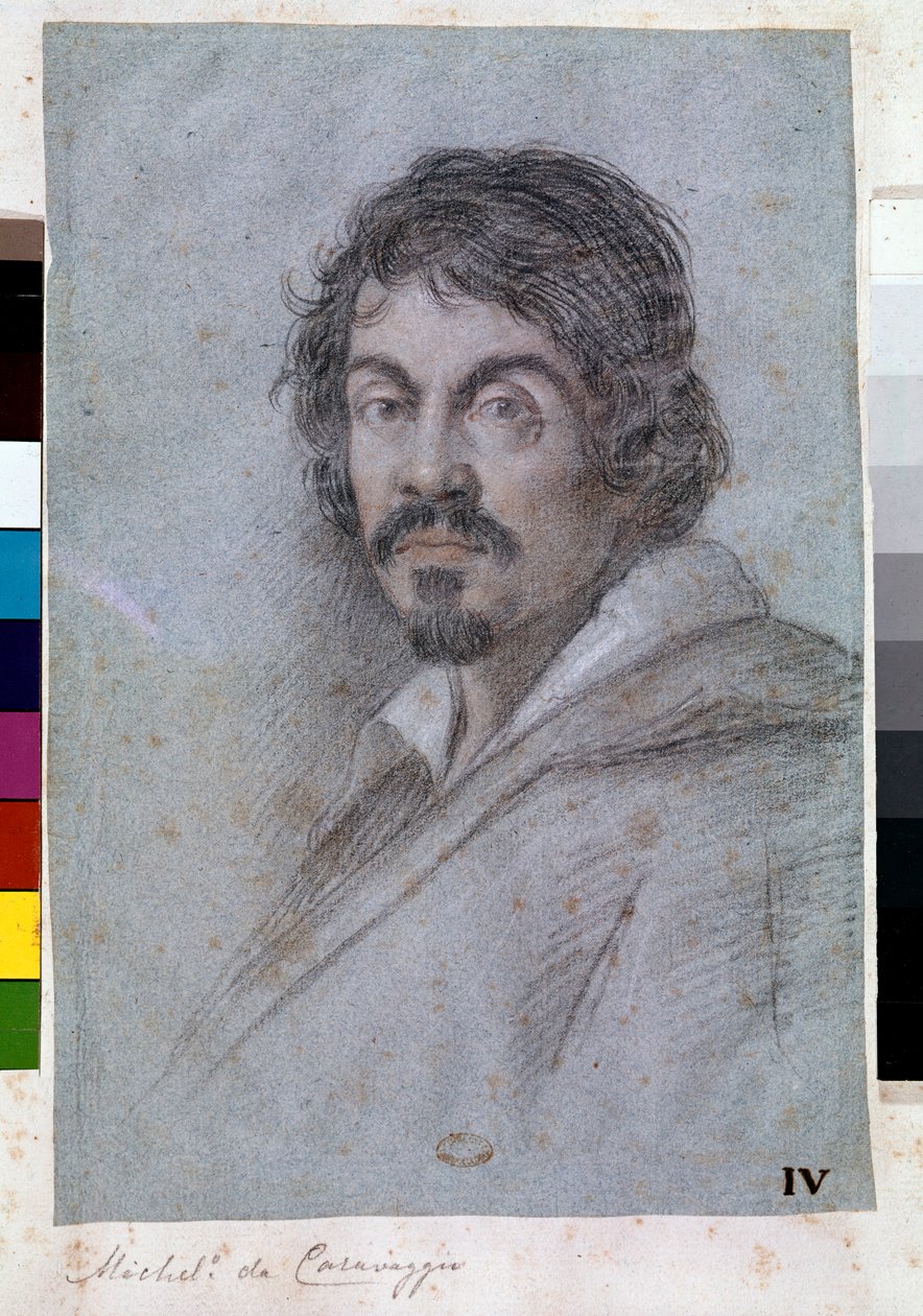 Portræt af Michelangelo Merisi da Caravaggio (pastel på bristol-plade, ca. 1621) af Ottavio Mario Leoni