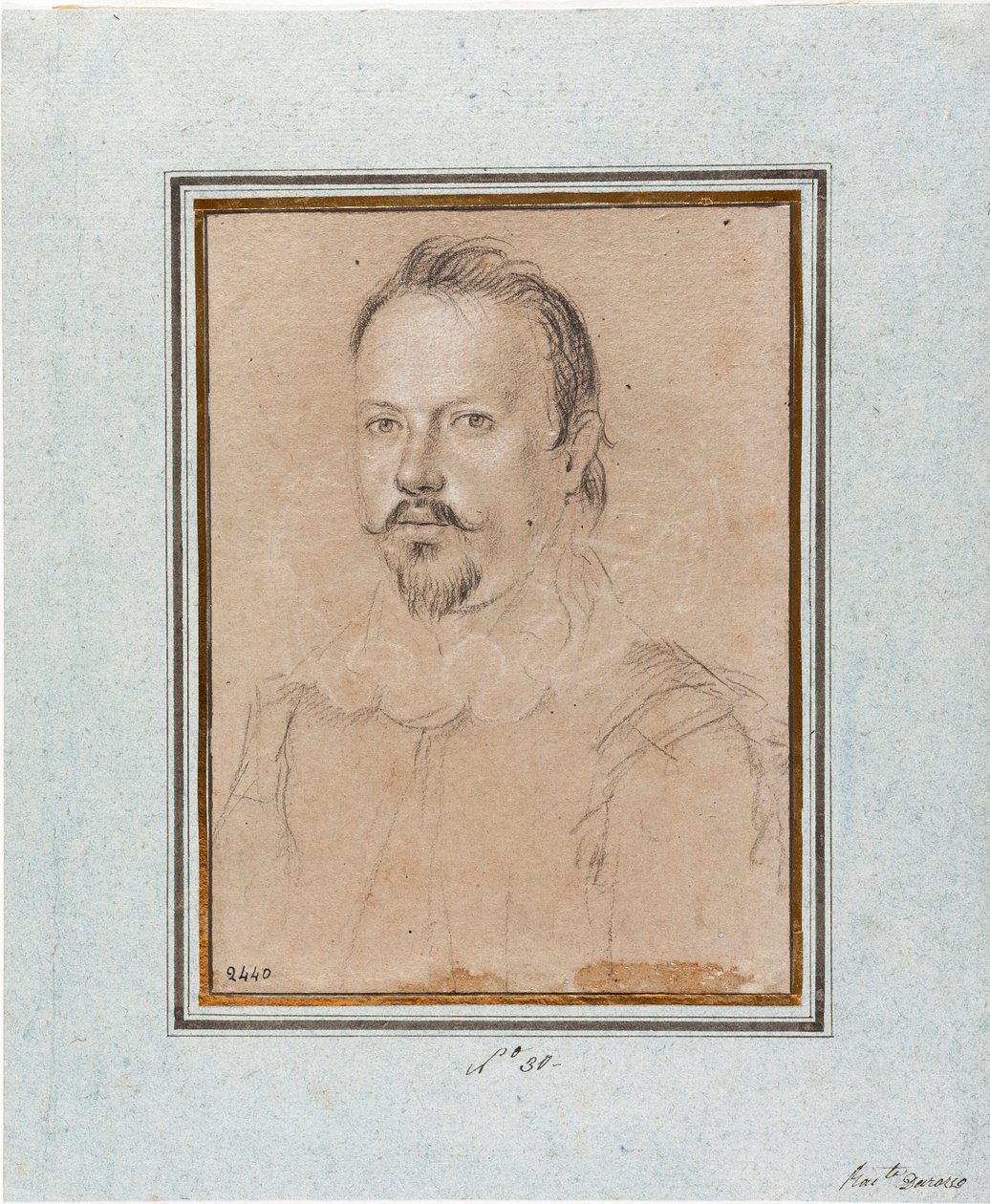 Portræt af Vincent I af Gonzague, hertug af Mantua (Vincenzo I Gonzaga, hertug af Mantua) (1562-1612) Tegning af Ottavio Leoni (1578-1630) Genes, Musei di Strada Nuova, inv 2440 af Ottavio Mario Leoni