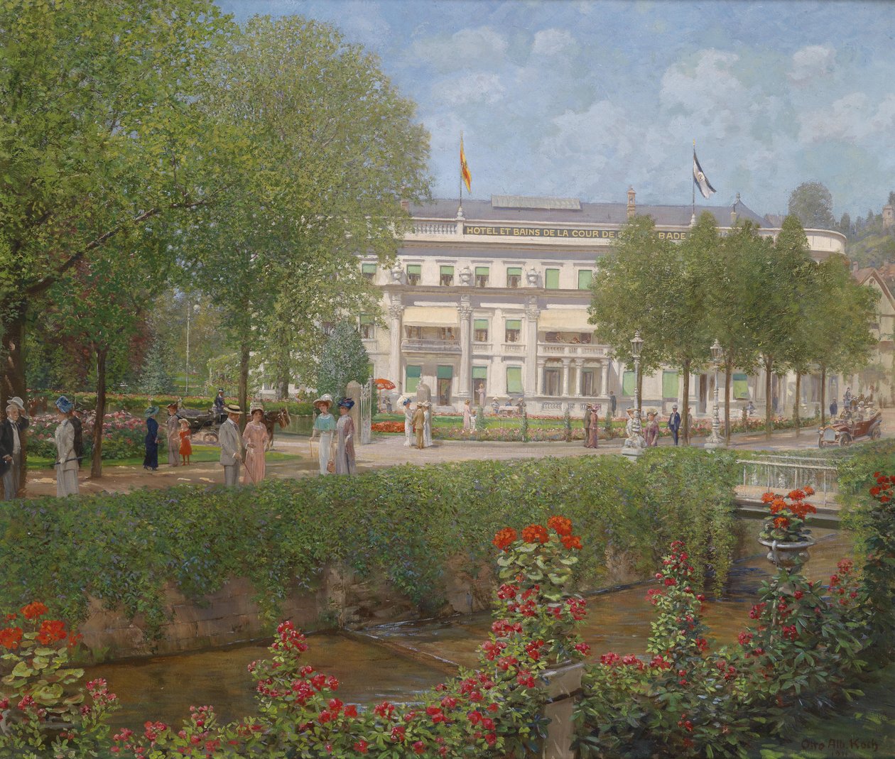 Udsigt over spa-hotellet i Baden-Baden af Otto Albert Koch