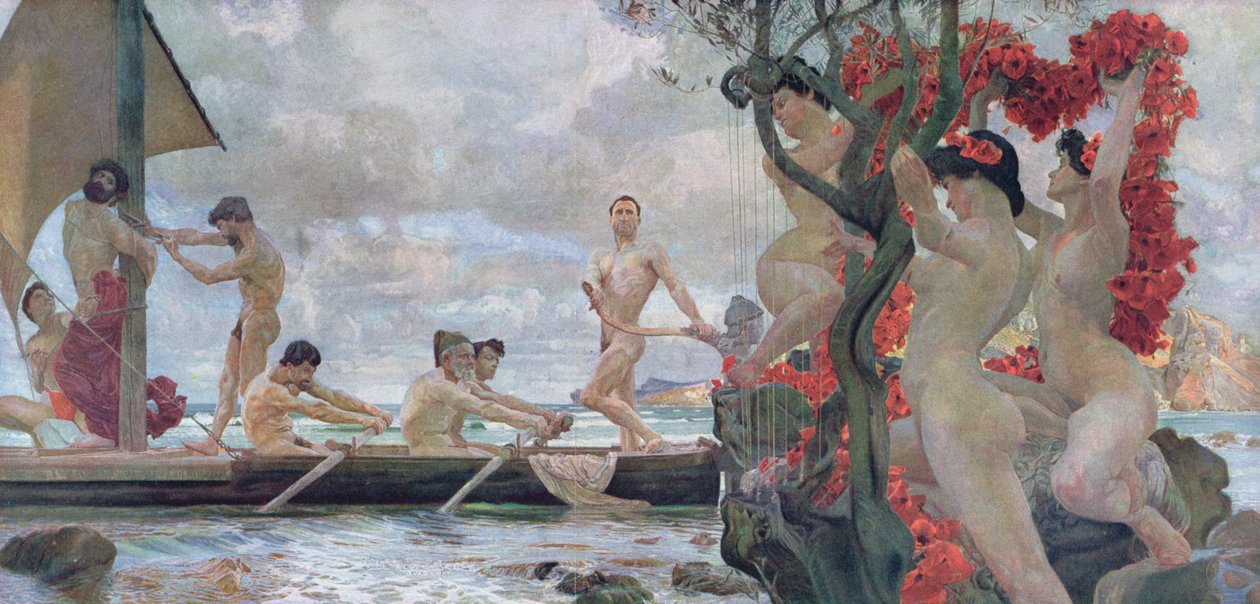 Odysseus og Sirenerne, ca.1900 af Otto Greiner