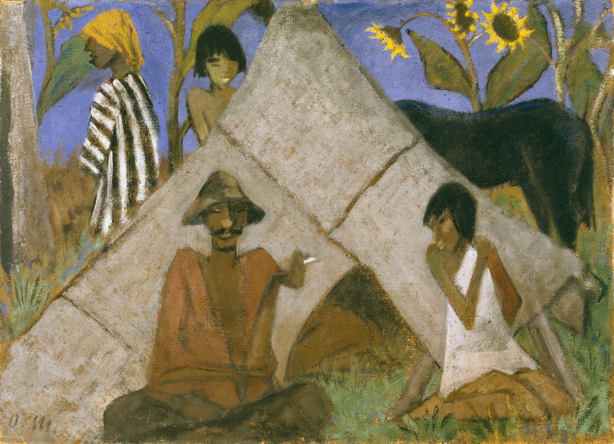Sigøjnerlejr, ca. 1925 af Otto Mueller