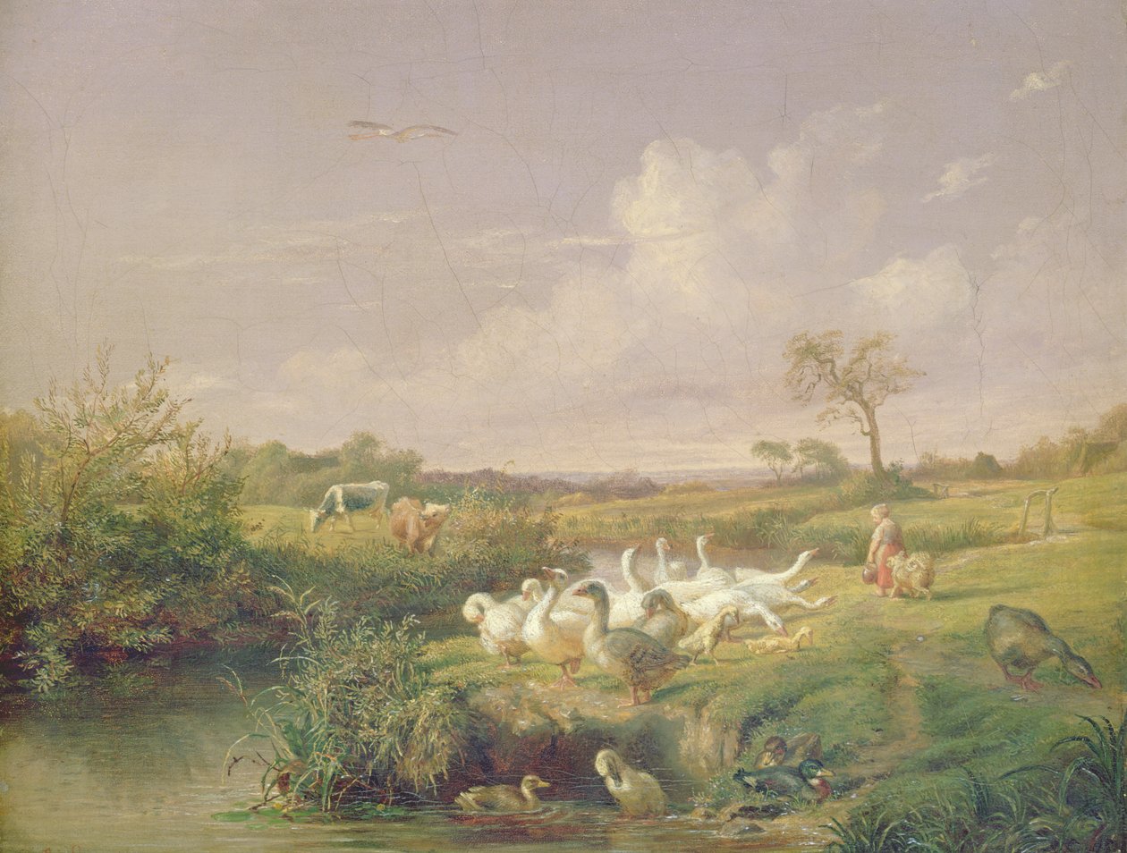 Gæs Græsning, 1854 af Otto Speckter