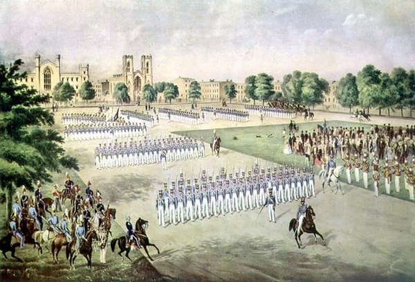 Gennemgang af det 7. regiment, Washington Square, New York af Otto (after) Botticher