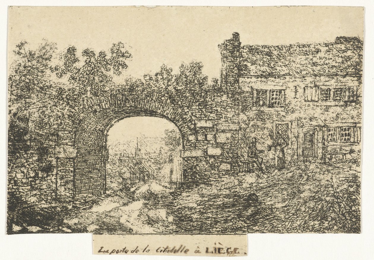 Citadelpoort til Luik Porten til Citadellet i Liège (titel på objektet) af Otto Baron Howen