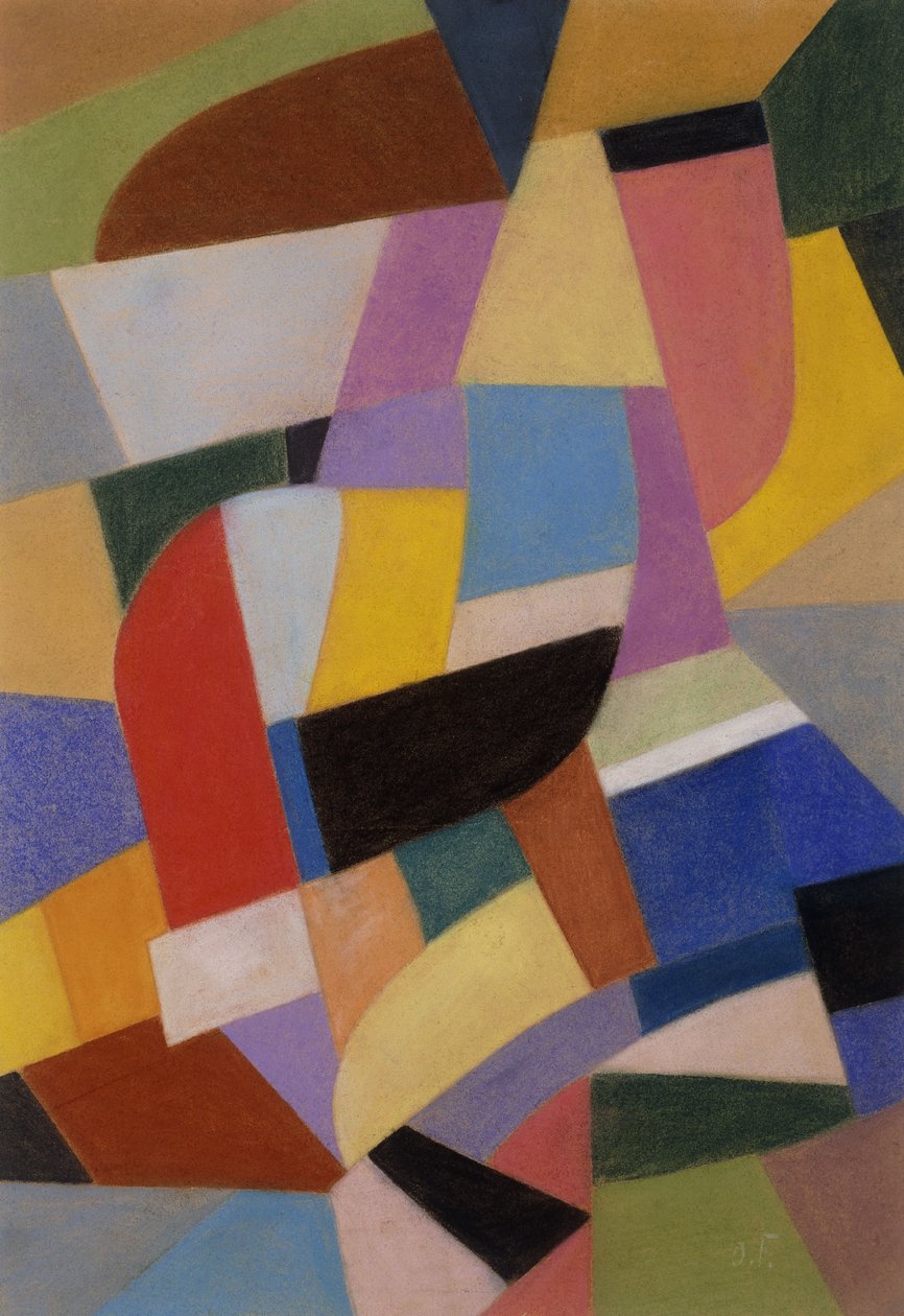 Sammensætning; Komposition, ca. 1935-1937 (pastel på papir) af Otto Freundlich