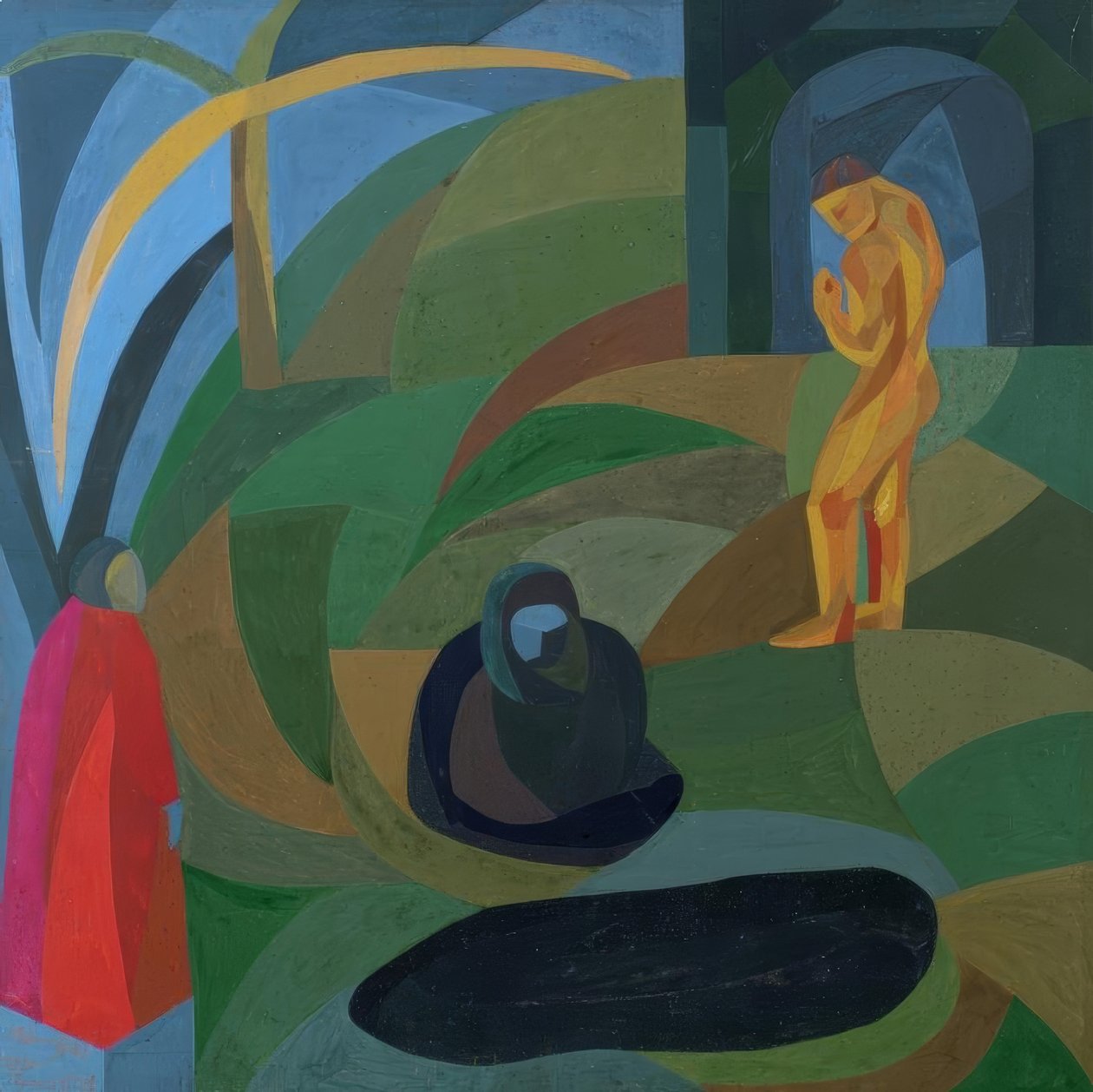 Komposition med tre figurer af Otto Freundlich
