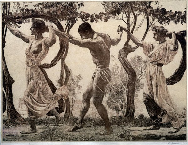 Dansen (ætsning) af Otto Greiner