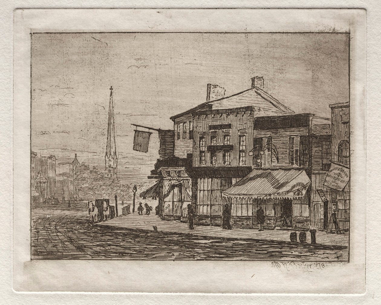 Cleveland, Woodland Avenue og Eagle Street, 1878. af Otto H. Bacher