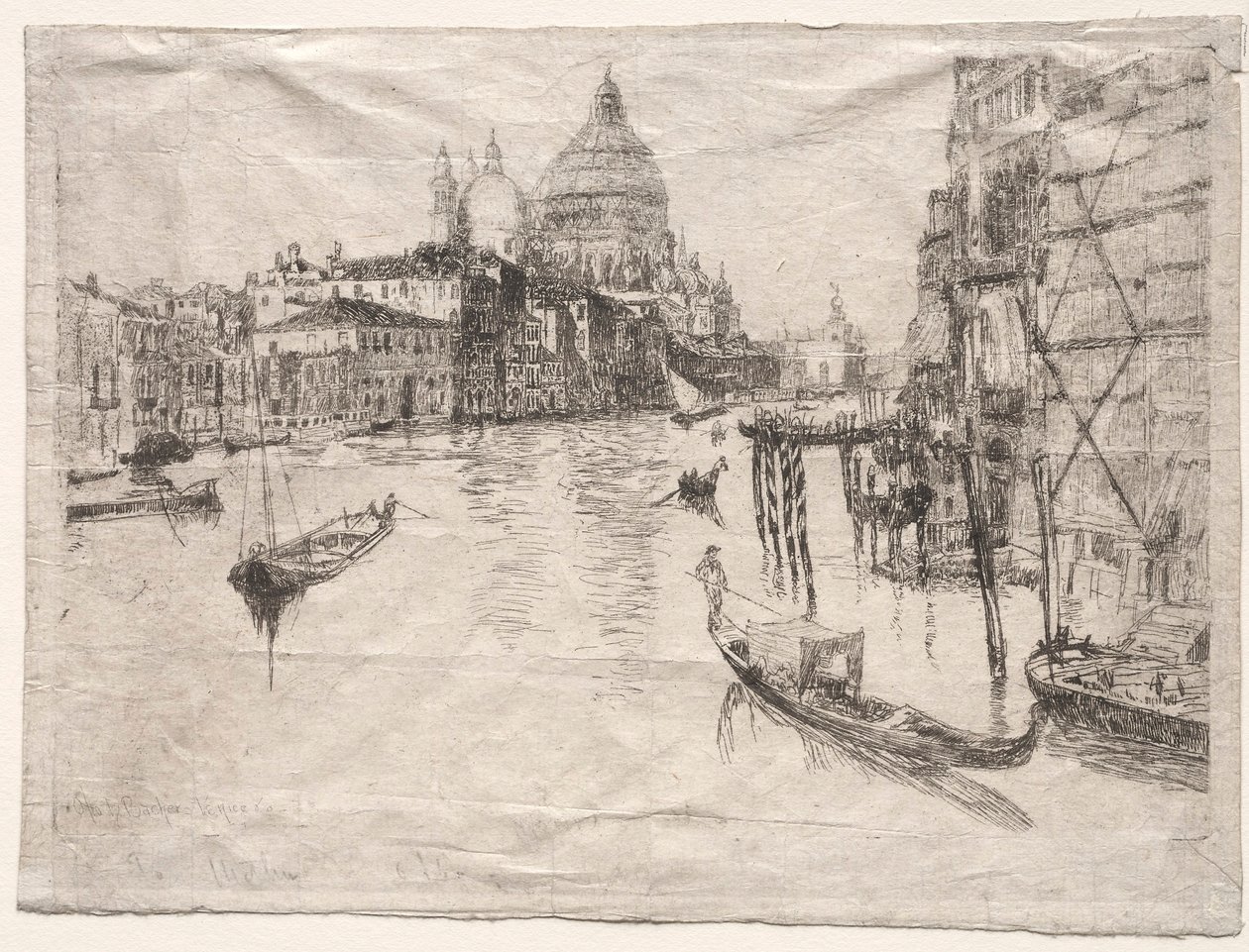 Indgang til Canal Grande, Venedig, 1880. af Otto H. Bacher