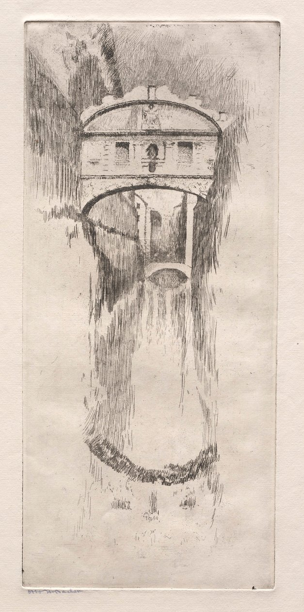 Etchings of Venice: Bridge of Sighs, 1800-tallet. af Otto H. Bacher