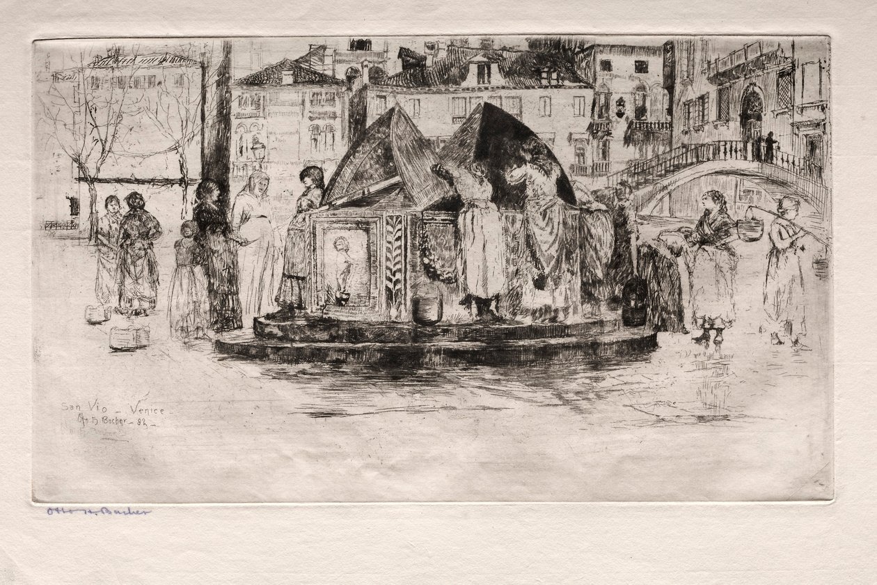 Ætsninger af Venedig: Pozzo San Vio, 1882. af Otto H. Bacher
