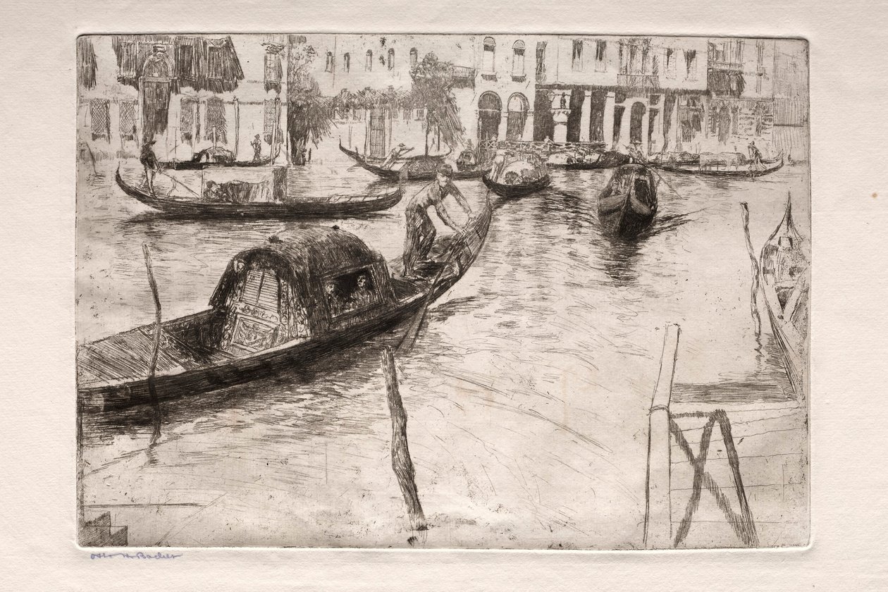 Ætsninger af Venedig: San Felice færge, 1800-tallet. af Otto H. Bacher