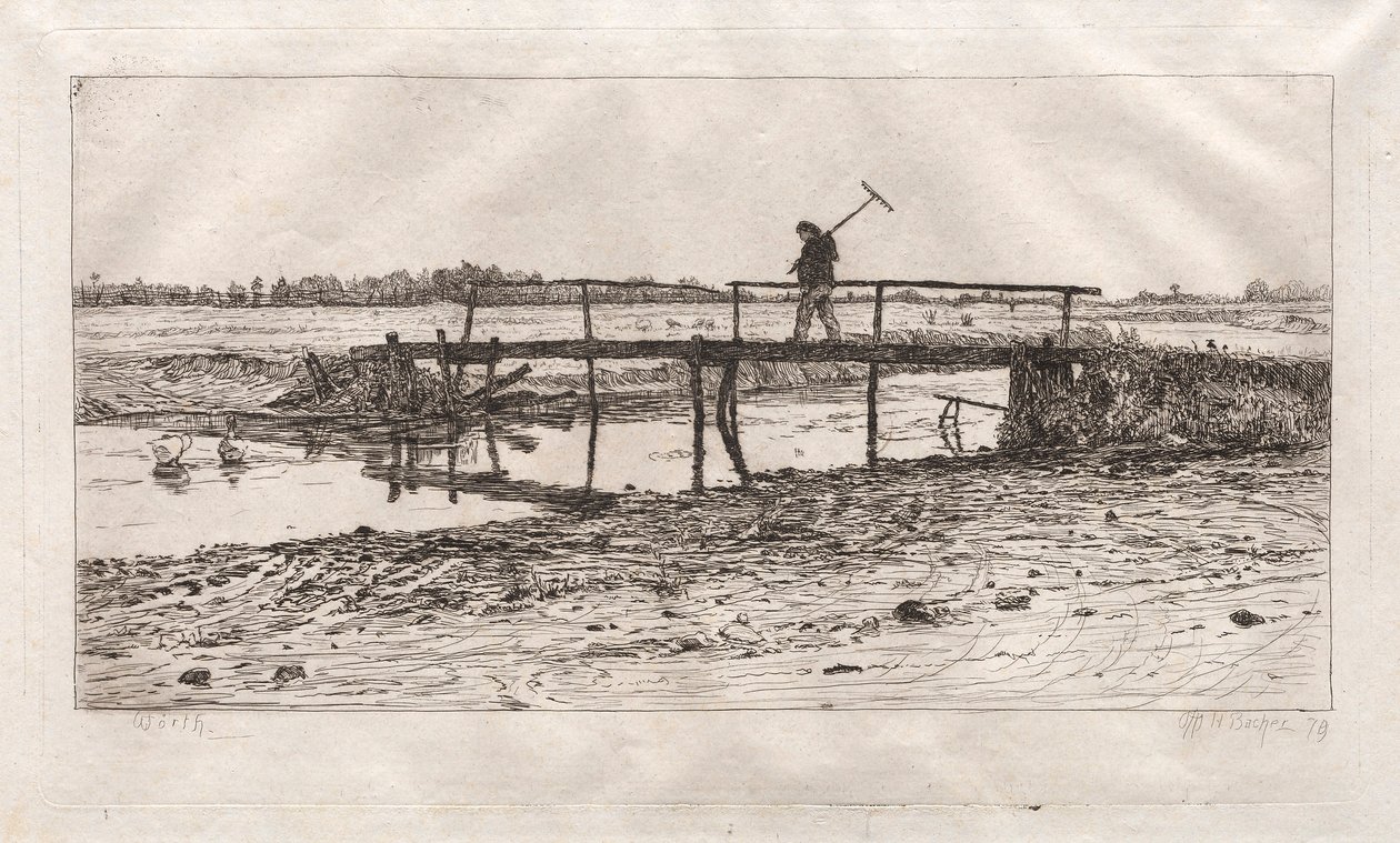 Footbridge, Worth, 1879. af Otto H. Bacher