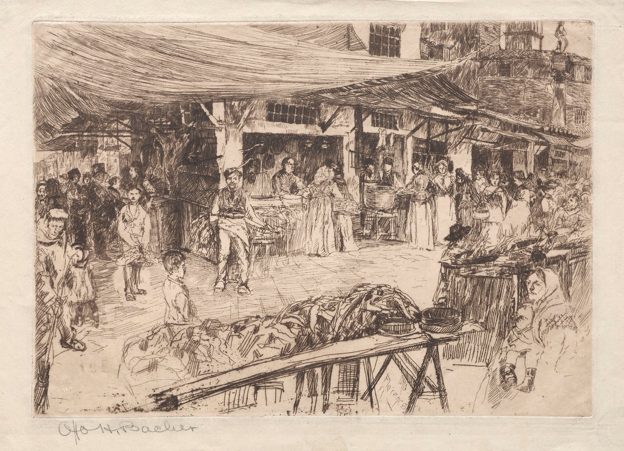 Gamle marked, Firenze, 19.-20. århundrede. af Otto H. Bacher