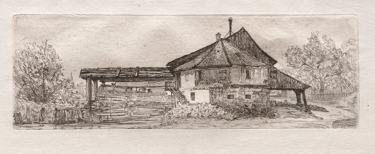 Gamle Mølle ved Donau, 1879. af Otto H. Bacher