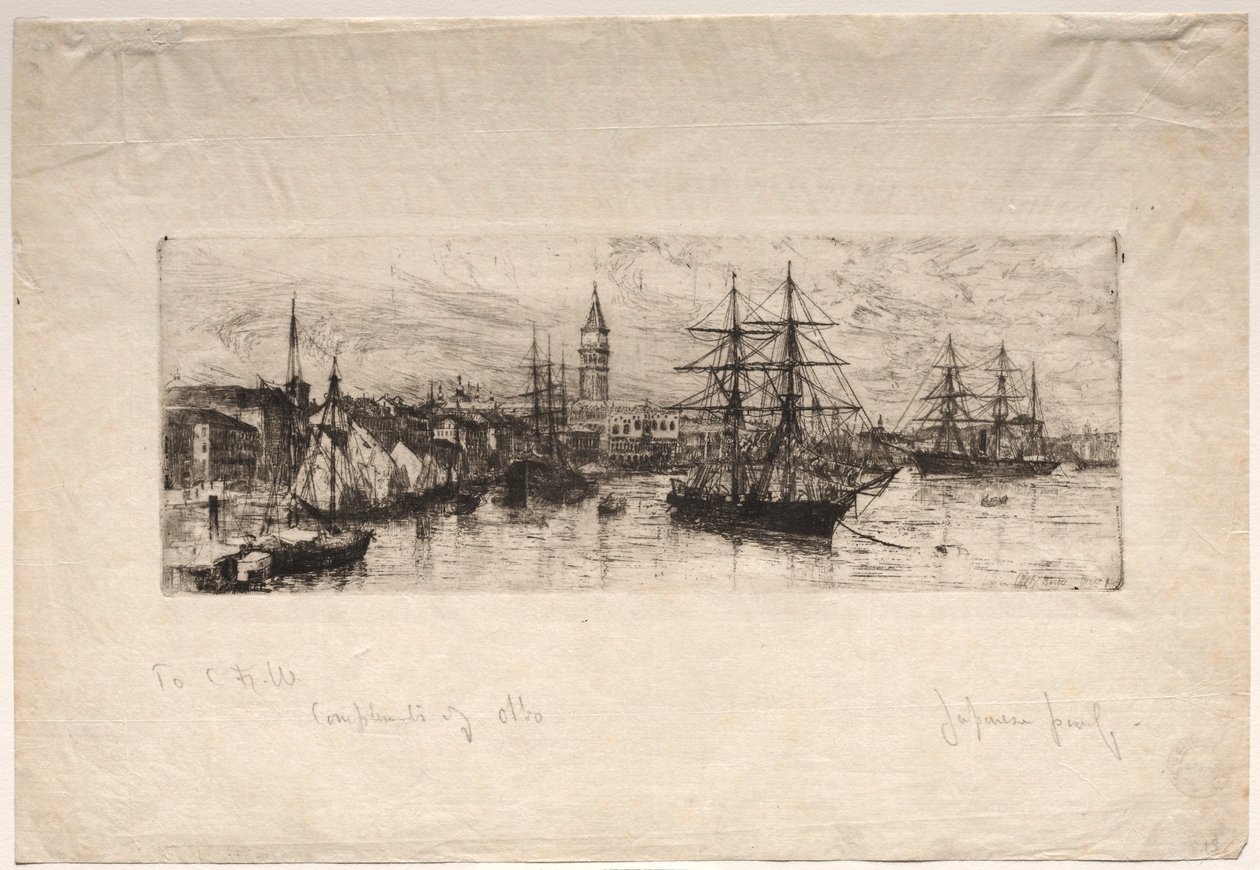 Skibsfart og hertugpaladset, 1880. af Otto H. Bacher
