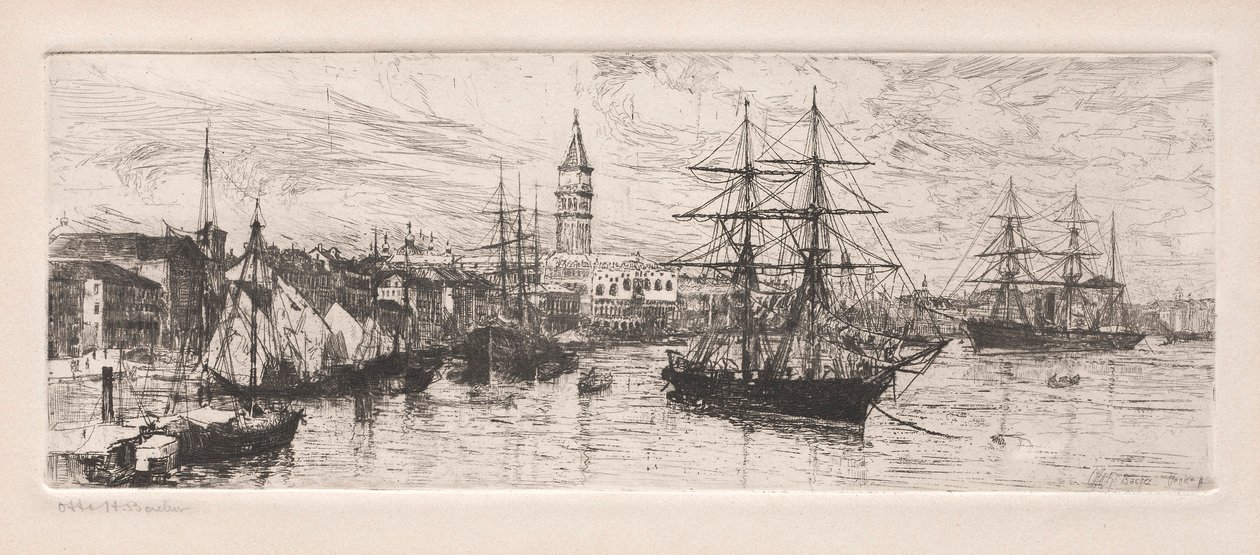 Skibsfart og hertugpaladset, 1888. af Otto H. Bacher