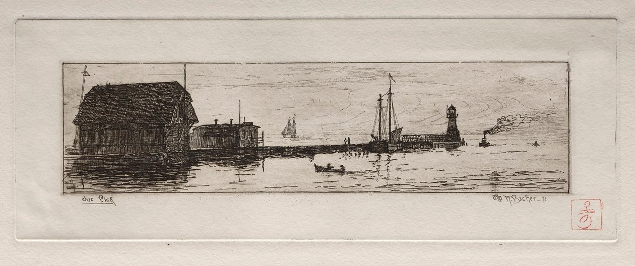 West Pier, Cleveland, 1878. af Otto H. Bacher