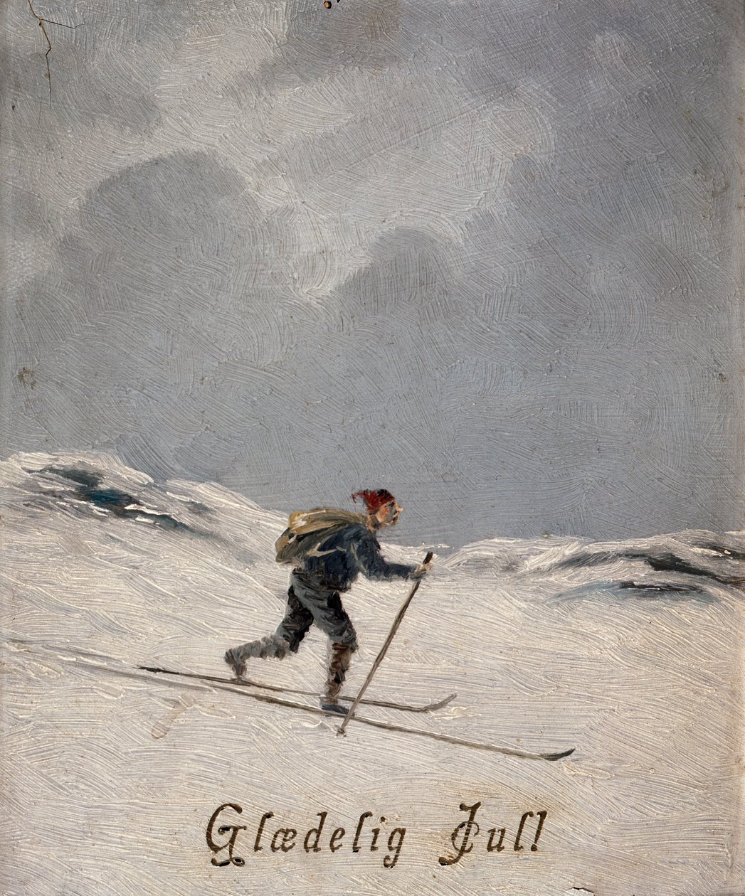 Skiløber (Merry Christmas), ca 1880 af Otto Henning