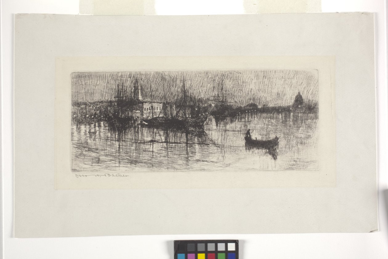 Regnfuld aften i Venedig af Otto Henry Bacher