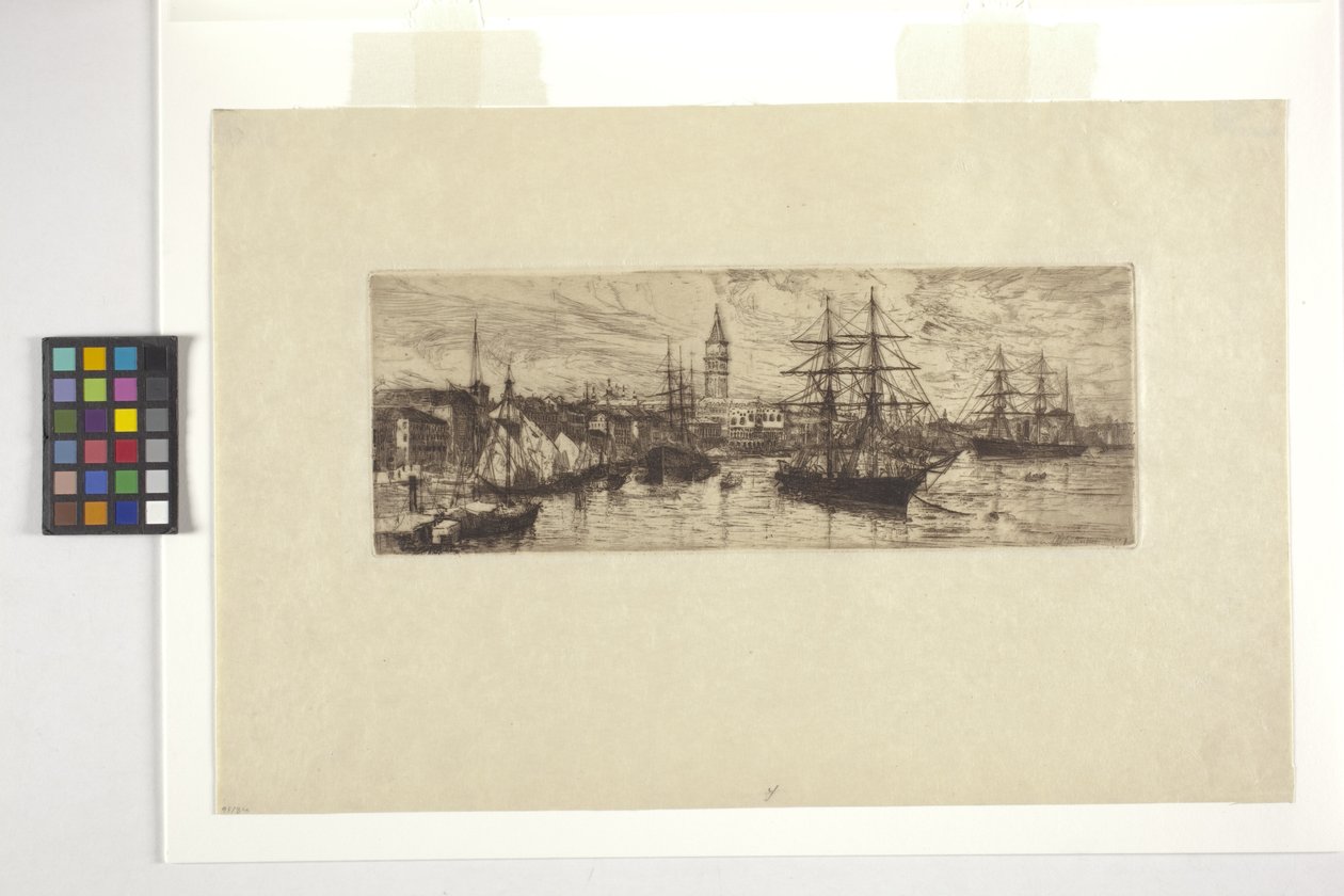 Venedig, skibsfart og Palazzo Ducale af Otto Henry Bacher