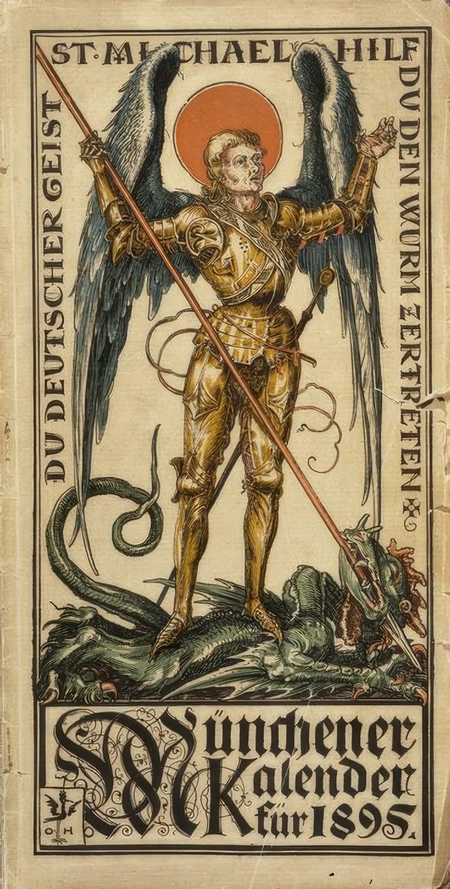 Din tyske ånd, St. Michael, hjælp med at knuse ormen af Otto Hupp