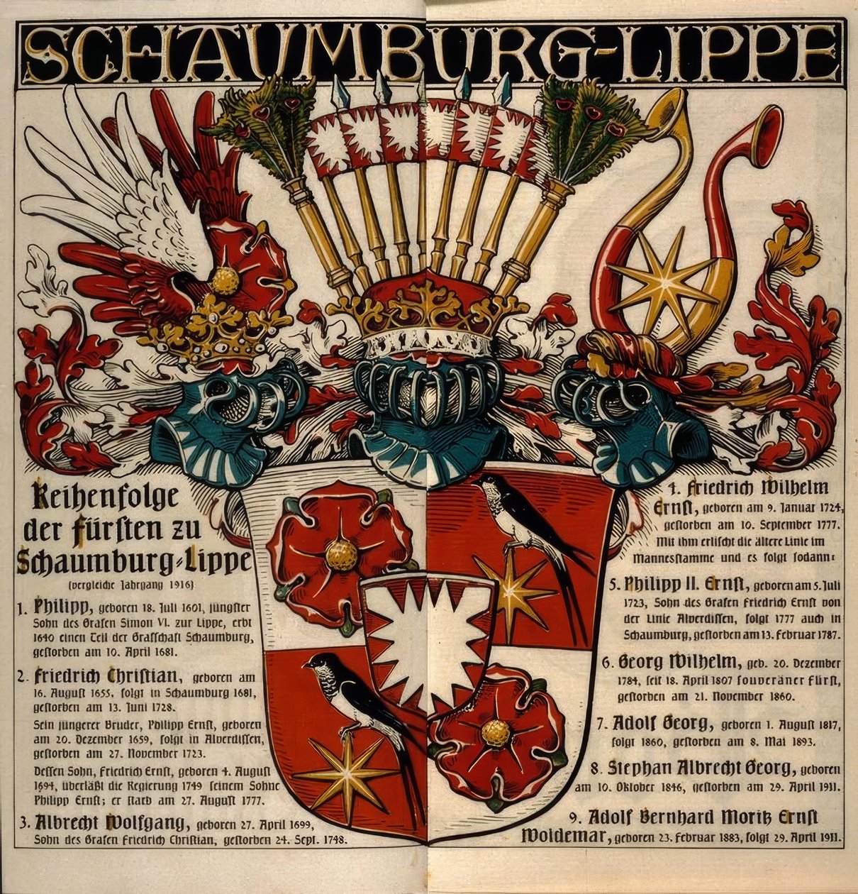 Schaumburg-Lippe. Rækken af ​​fyrsterne af Schaumburg-Lippe af Otto Hupp