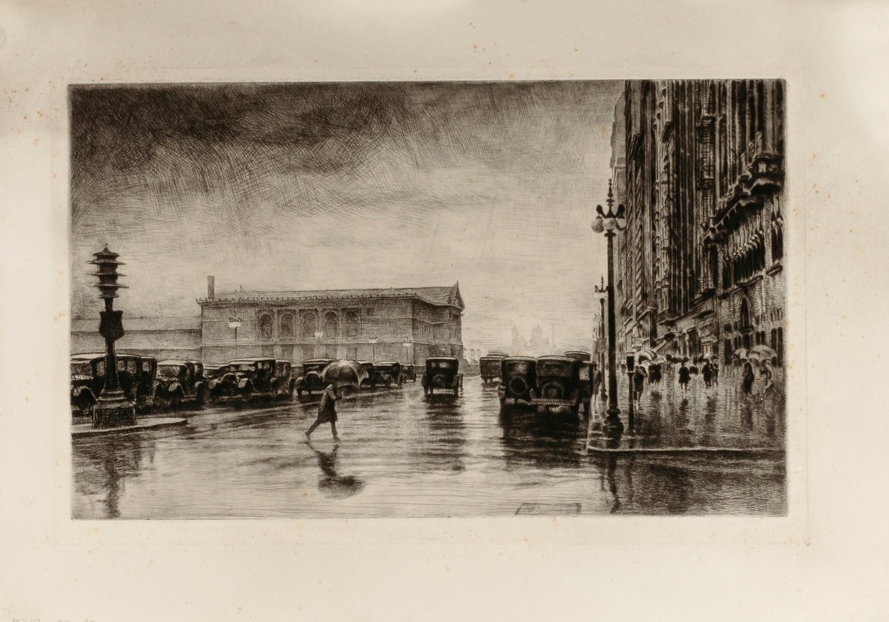 Regnvejrsdag, Michigan Avenue af Otto J. Schneider