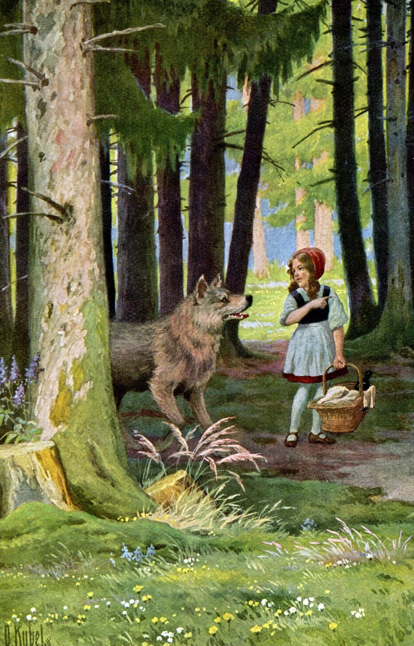 Rødhætte, ca. 1900 (postkort) af Otto Kubel