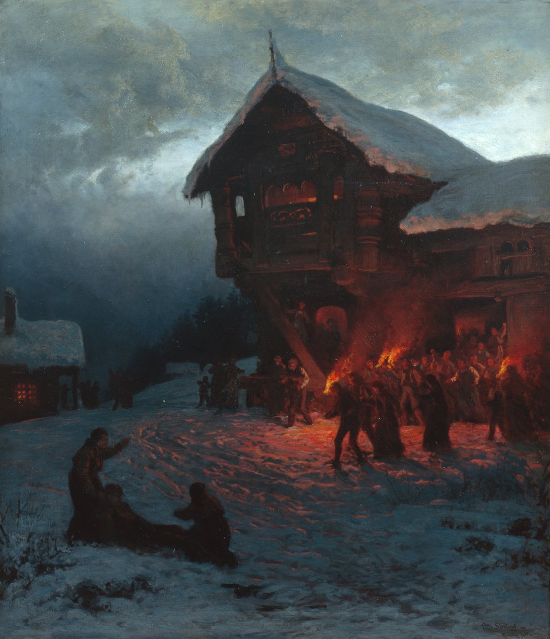 Kæmp ved en julefest i München af Otto Ludvig Sinding