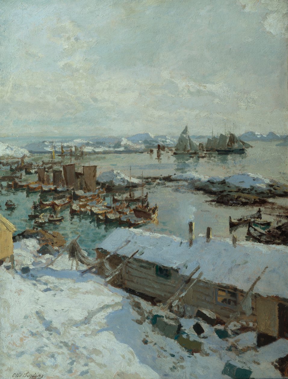 I Svolvær havn af Otto Ludvig Sinding
