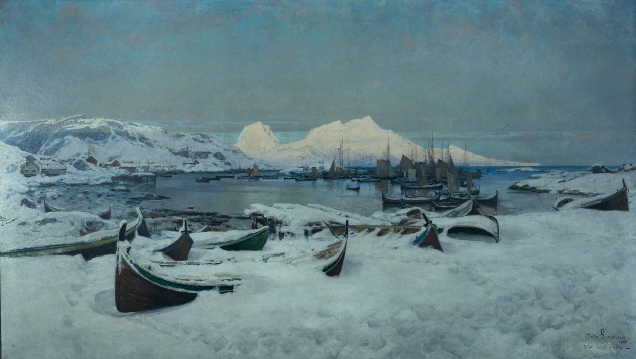 Vinterdag i Lofoten, Bodø af Otto Ludvig Sinding