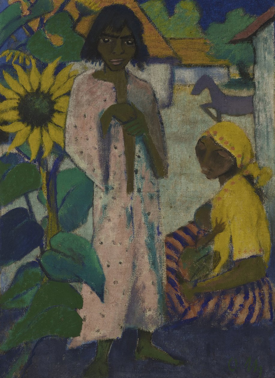 Sigøjnere med solsikker, 1927. af Otto Mueller