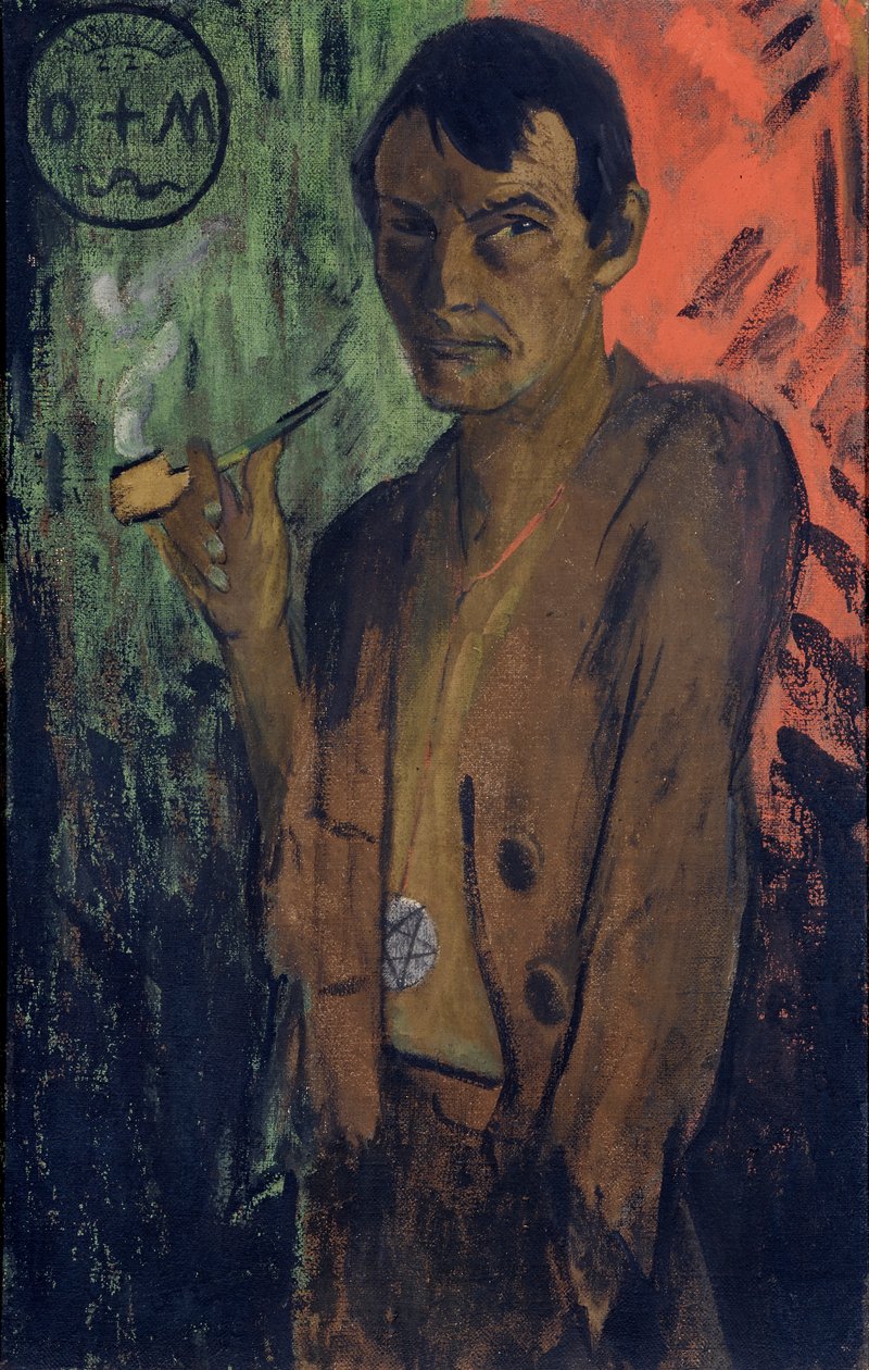 Selvportræt med pentagram, ca. 1924. af Otto Mueller