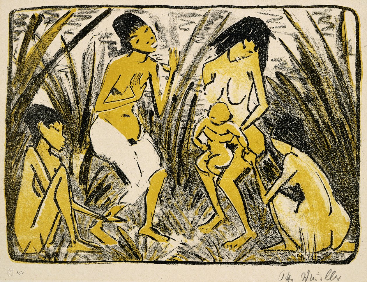 Opdagelsen af Moses, 1920 af Otto Mueller