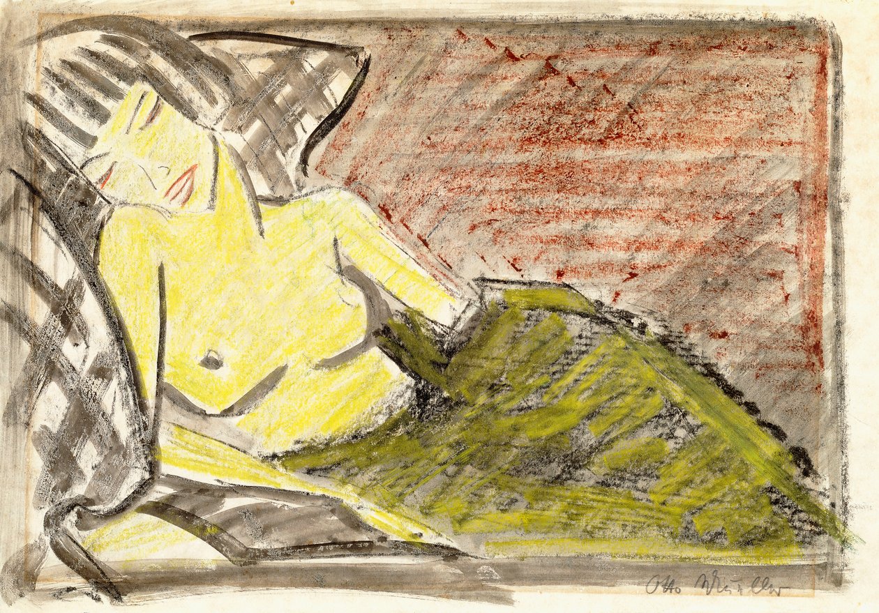 Liggende kvinde, c.1925 af Otto Mueller