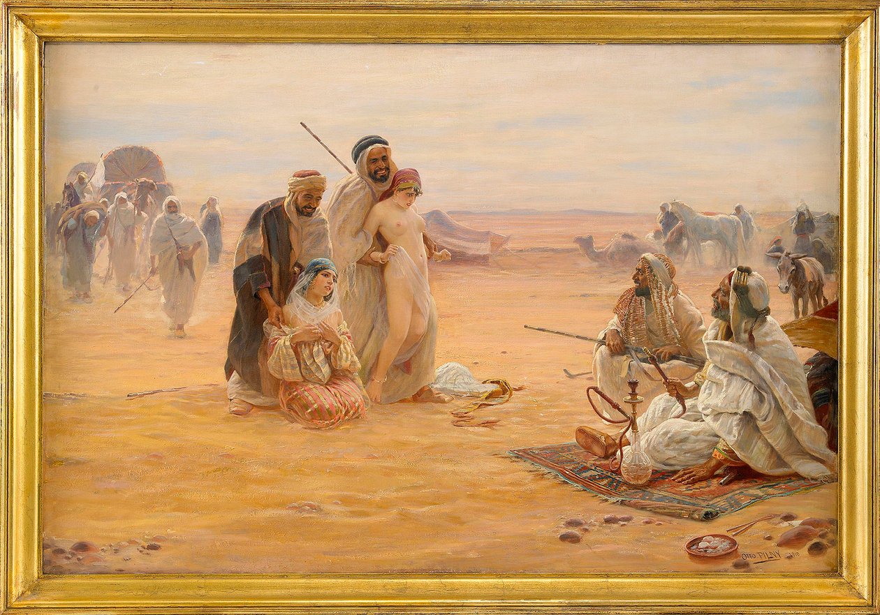Le marche aux esclaves - Slavemarkedet - Maleri af Otto Pilny (1866-1936), Olie på lærred 1910 (80x120 cm) - Privat samling af Otto Pilny